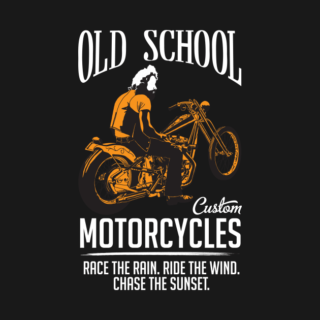 Old school motorcycle bike gift by LutzDEsign