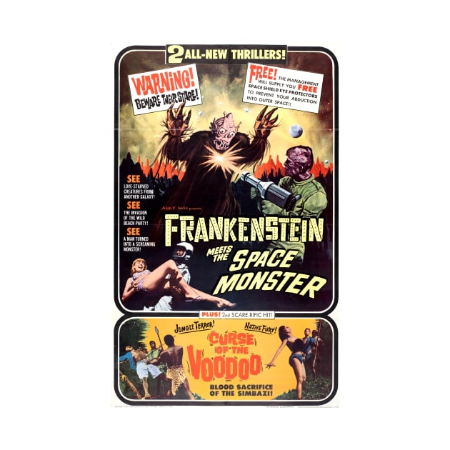 Classic Sci-Fi Movie Poster - Frankenstein Meets the Space Monster by Starbase79