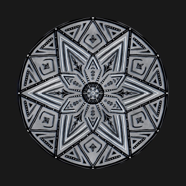 Circling The Stars Charcoal Geometric by Milamoo