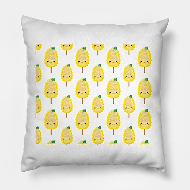 Elote Pattern (Mexican Street Corn) Pillow by Florentino