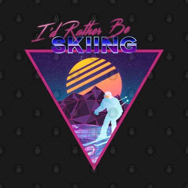 Retro Vaporwave Ski Mountain | I'd Rather Be Skiing | Shirts, Stickers, and More! by KlehmInTime