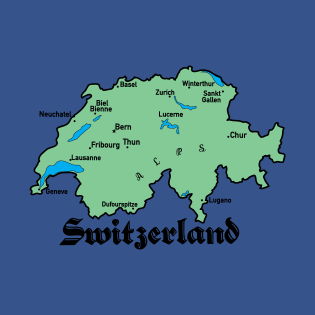 Switzerland Map by ACGraphics