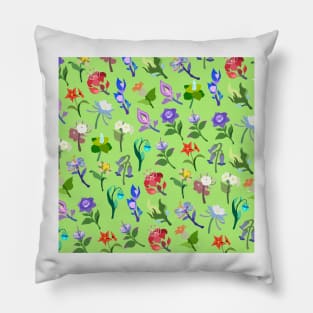 Genshin Impact Flowers Print (Green) Pillow