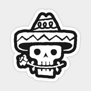 Just a White Skull in Sombrero Magnet