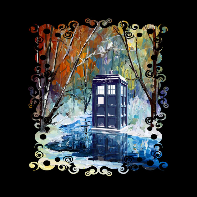 Snowy Blue Phone booth at winter zone - Tardis - Phone Case