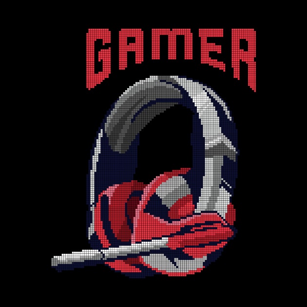 Gamer Pixel Headset - low-bit graphics - gift by sweetczak