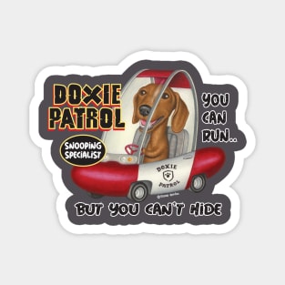 fun cute fur baby doxie dog with Dachshund Driving classic car Magnet