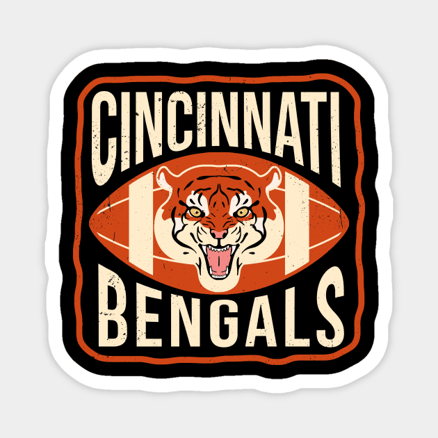 Cincinnati Bengals - Retro Magnet by Thermul Bidean