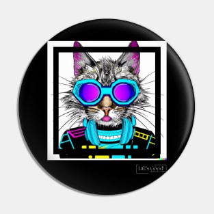 cat ciber punk Pin