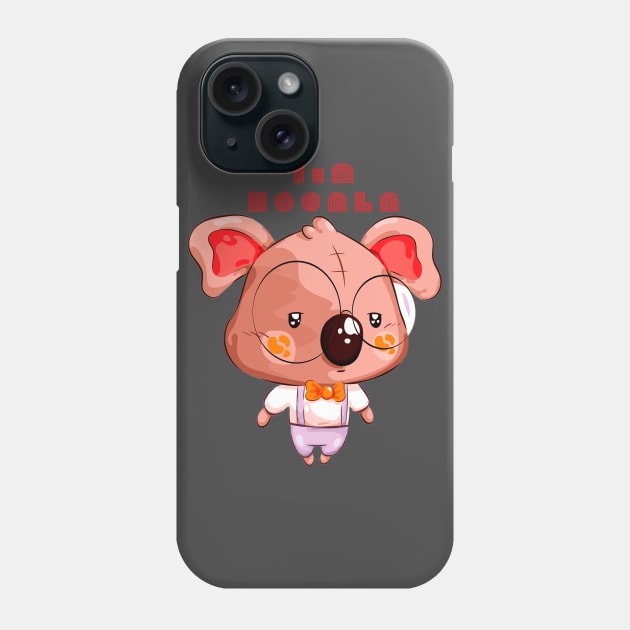 Cute Koala Cartoon Clothing Phone Case by JeffDesign