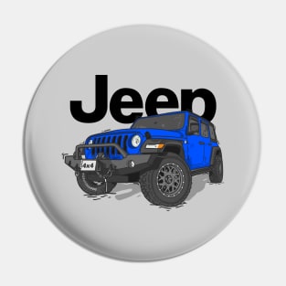 Blue Jeep Wrangler Rubicon Pin