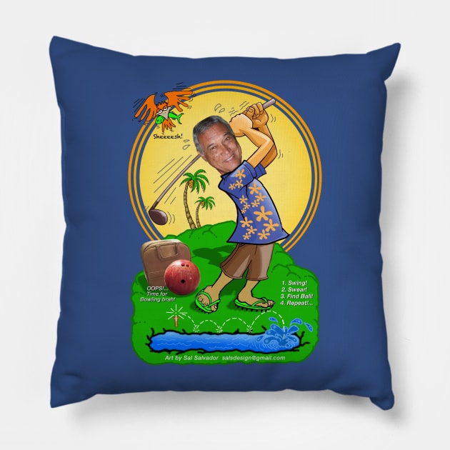 Jerry's Golf Art Pillow by MyTeeGraphics