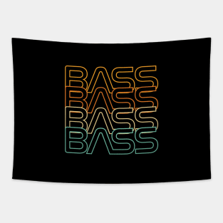 Bass Retro Colors Repeated Text Tapestry