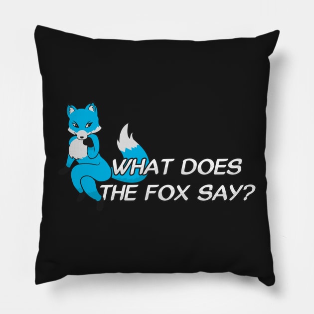 What does the fox say? - Light Blue Pillow by Brony Designs