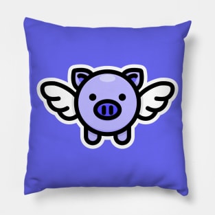 When Pigs Fly: Blue Pillow