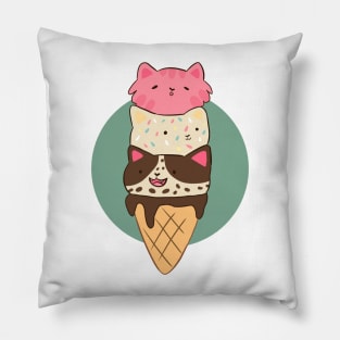 Cat ice cream cone Pillow