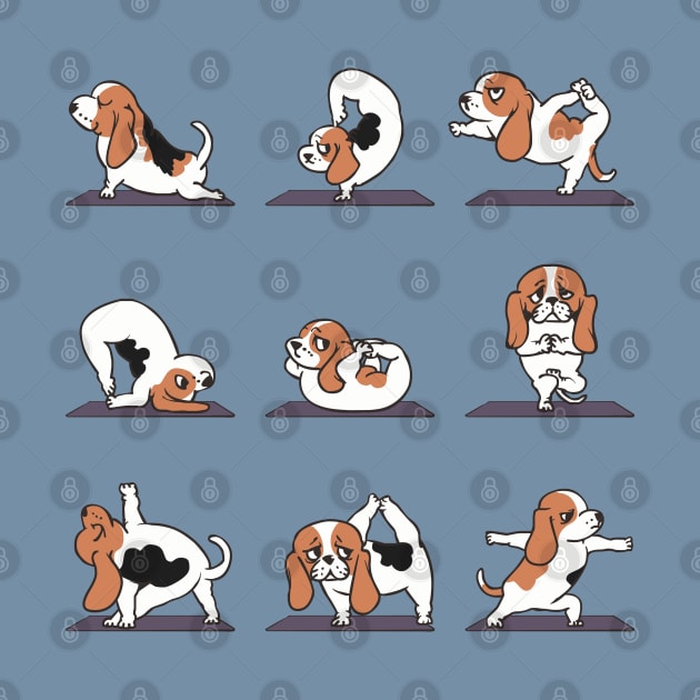 Basset Hound yoga by huebucket