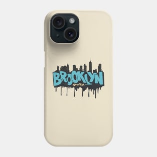 New York Brooklyn - Brooklyn Schriftzug - Brooklyn Logo mit skyline Phone Case