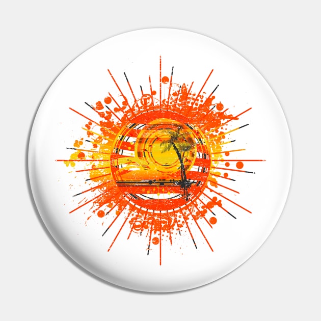 Summer Sunset Palm Trees Negative Space Sun Bursts Pin by ddtk