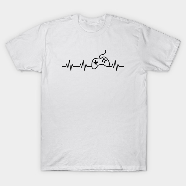 Youth Heartbeat of a Gamer Tshirt Funny Gaming Tshirts Video Game Shirt