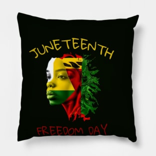 juneteenth, black pride, african american girl, gift present ideas Pillow