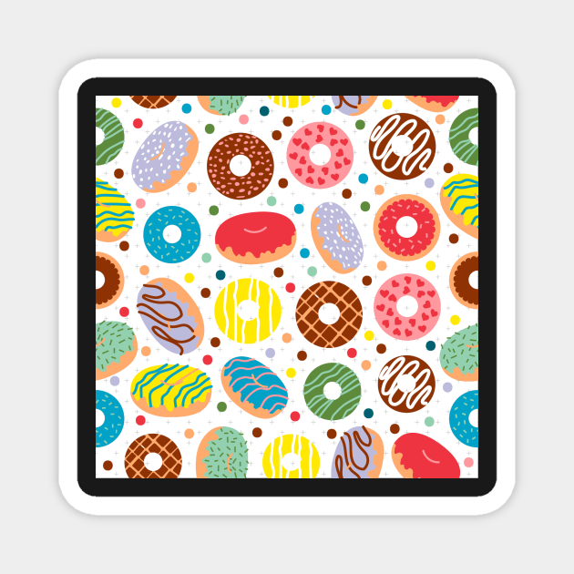 Delicious Ditsy Donuts Magnet by sarakaquabubble