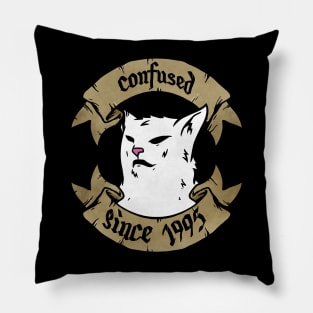 confused cat meme funny Pillow