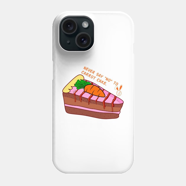 Never Say "No" To Carrot Cake. Phone Case by Motivation sayings 