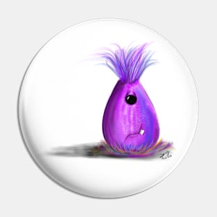 Furry Eggplant Pin