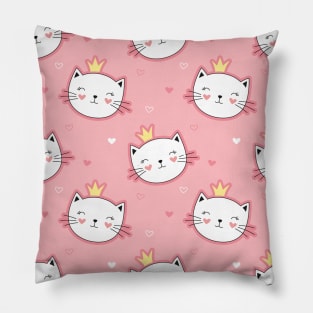 cute princess cats pattern Pillow