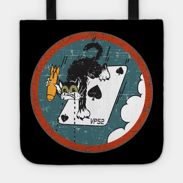 Vp 52 Black Cat Squadron Grunge Style Pby 5 Catalina Tote