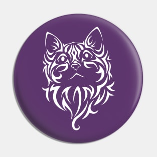 Tribal Cat Design Pin