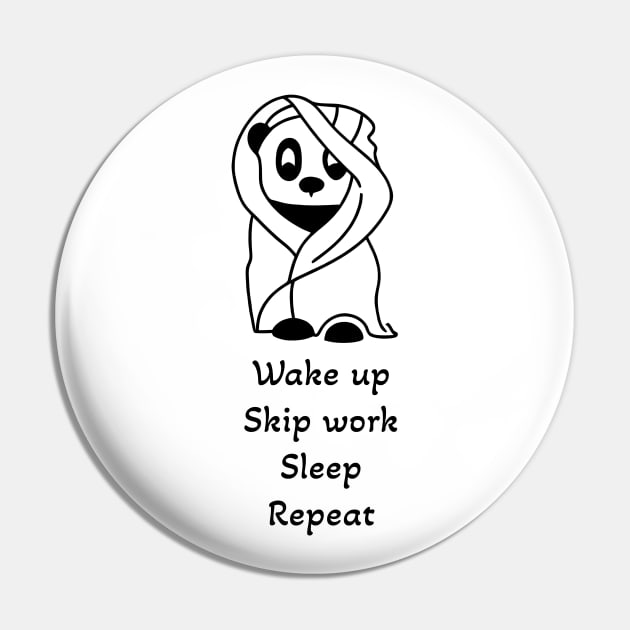 Panda under blanket Pin by Shirtmeca