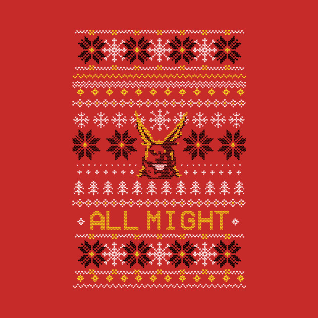 bnha all might ugly christmas sweater christmas sweater t shirt ugly christmas sweater graphics