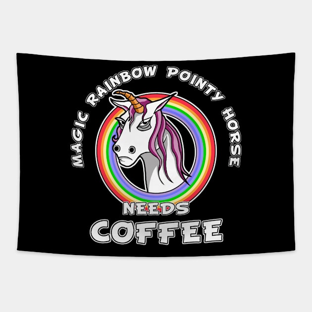 Coffee unicorn - sarcastic comment Tapestry by Duckfieldsketchbook01