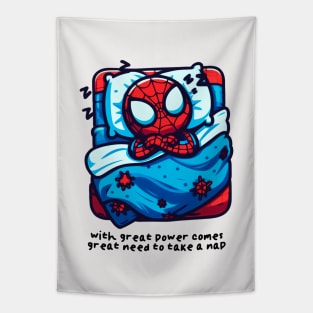 with great power comes great need to take a nap Tapestry