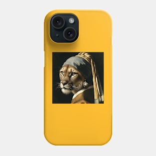 Wildlife Conservation - Pearl Earring Mountain Lion Meme Phone Case