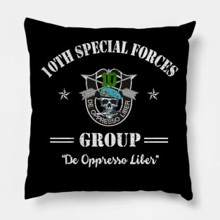 Proud US Army 10th Special Forces Group Veteran De Oppresso Liber SFG - Gift for Veterans Day 4th of July or Patriotic Memorial Day Pillow