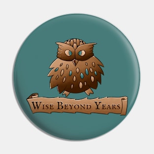 Fluffy Wisdom Owl with Scroll - Wise Beyond Years Pin