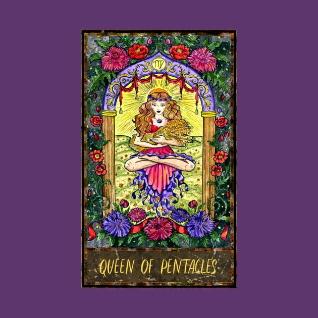 Queen Of Pentacles. Magic Gate Tarot Card Design. by Mystic Arts