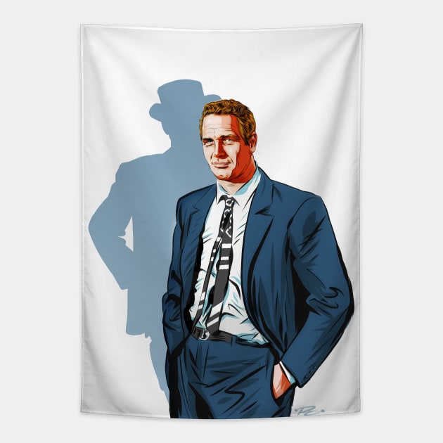 Paul Newman - An illustration by Paul Cemmick Tapestry by PLAYDIGITAL2020