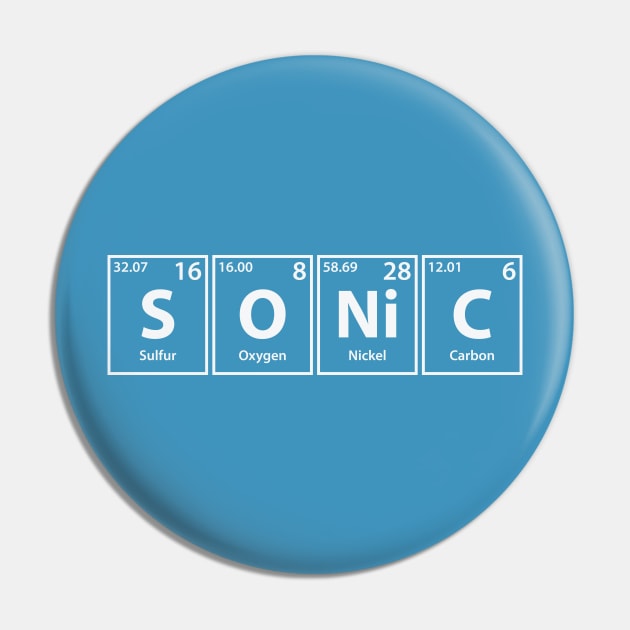 Sonic (S-O-Ni-C) Periodic Elements Spelling Pin by cerebrands