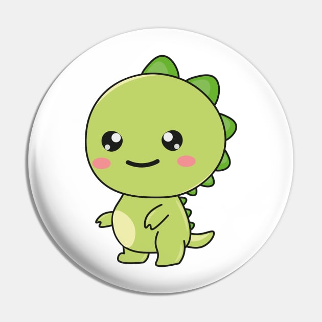 Kawaii cute dinosaur Pin by letzdoodle