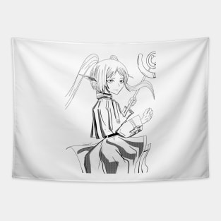 frieren fern ecopop magical elf in last mage art Tapestry