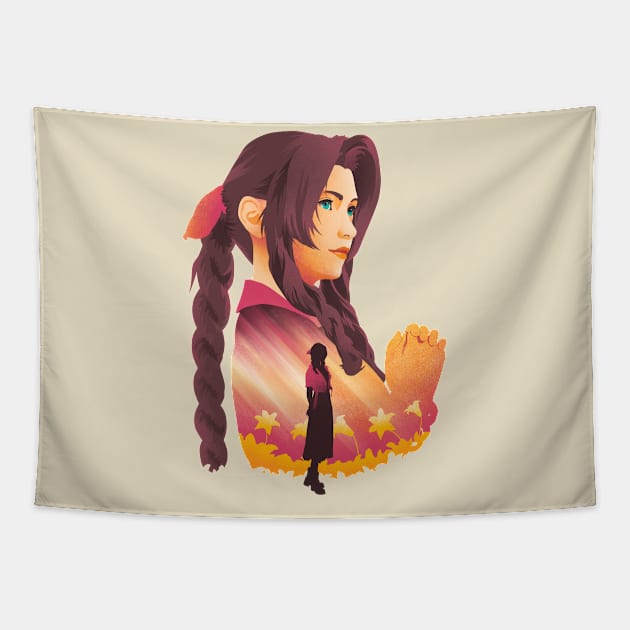 Aerith's flower Tapestry by rioaditama