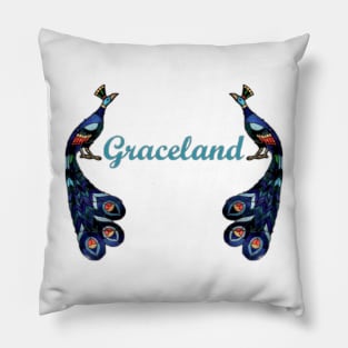 Graceland Peacocks blue Pillow