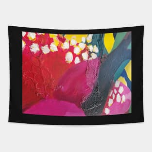 Green and Hot Pink Abstract Design Tapestry