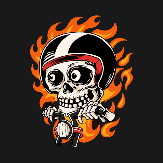 Skull head riding a bike by snoddyshop