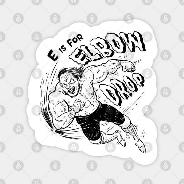 E is for Elbow Drop Magnet by itsbillmain