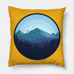 Snowy Mountain - Landscape Pillow